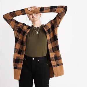 Buffalo Check Kent Cardigan Sweater in Coziest Yarn size S